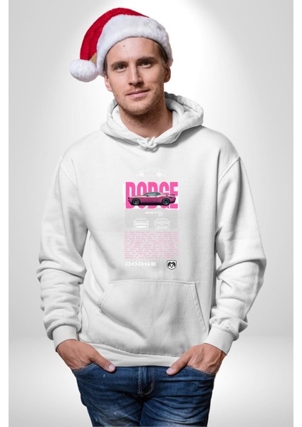 Amerikan Efsane Arabası Kadın Erkek Baskılı Üç Iplik Beyaz Kapüşonlu Hodie Sweatshirt modelleri