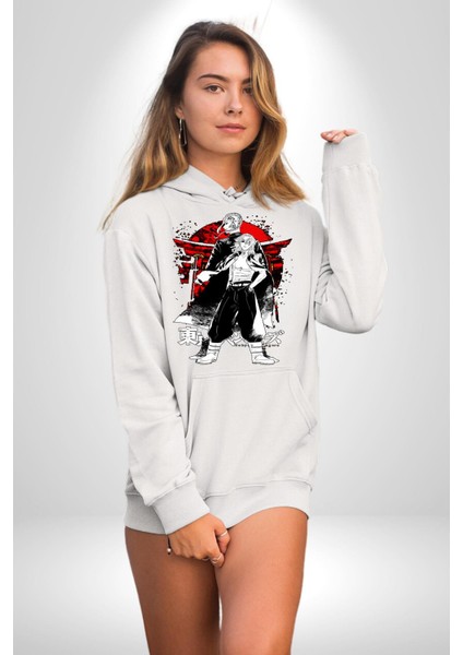 Tokyo Ravengers Japon Anime Kadın Erkek Baskılı Üç Iplik Beyaz Kapüşonlu Hodie Sweatshirt indirimleri