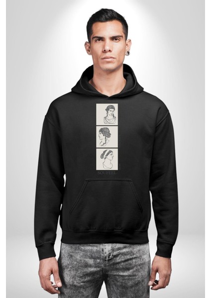 Kendi Ilhamınız Olun Roma Kadın Erkek Baskılı Üç Iplik Siyah Kapüşonlu Hodie Sweatshirt fiyatları