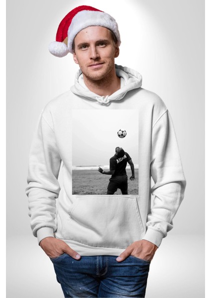 Brezilya Tarzı Futbol Futbolcu Kadın Erkek Baskılı Üç Iplik Beyaz Kapüşonlu Hodie Sweatshirt fiyatları