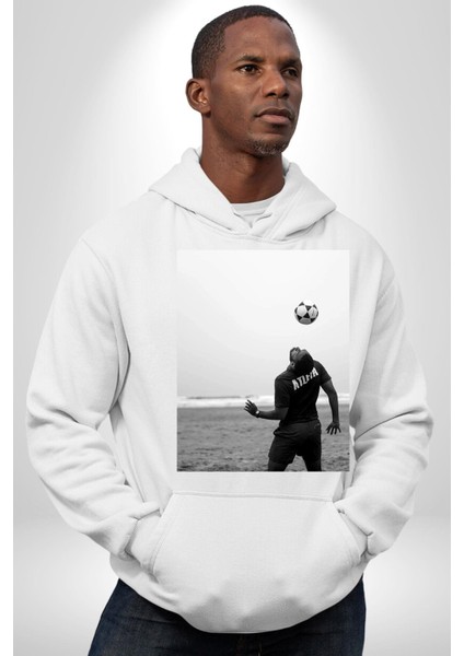 Brezilya Tarzı Futbol Futbolcu Kadın Erkek Baskılı Üç Iplik Beyaz Kapüşonlu Hodie Sweatshirt fırsatları