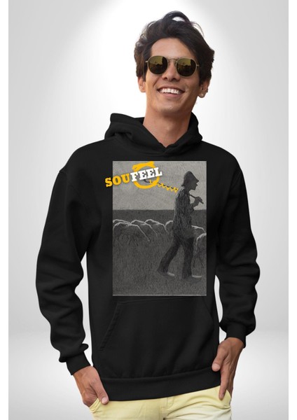 Modern Sanat Çoban Tasarımı Kadın Erkek Baskılı Üç Iplik Siyah Kapüşonlu Hodie Sweatshirt fırsatları