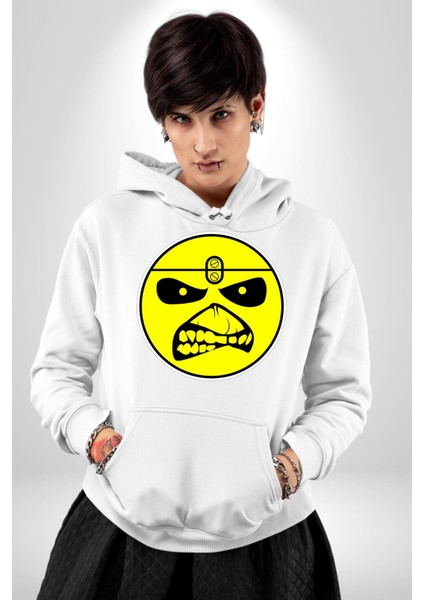 Korkutucu Yüz Ifadeli Seri Katil Kadın Erkek Baskılı Üç Iplik Beyaz Kapüşonlu Hodie Sweatshirt fırsatları