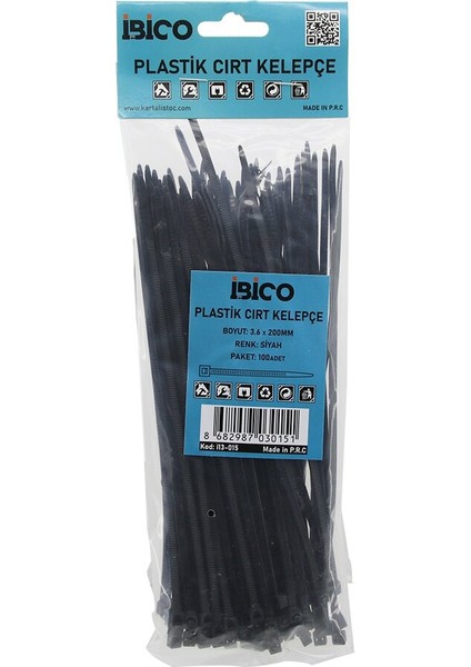 Siyah 3.6X200MM Plastik Cırt Kelepçe 100PCS (4767) - ARS9762-8557