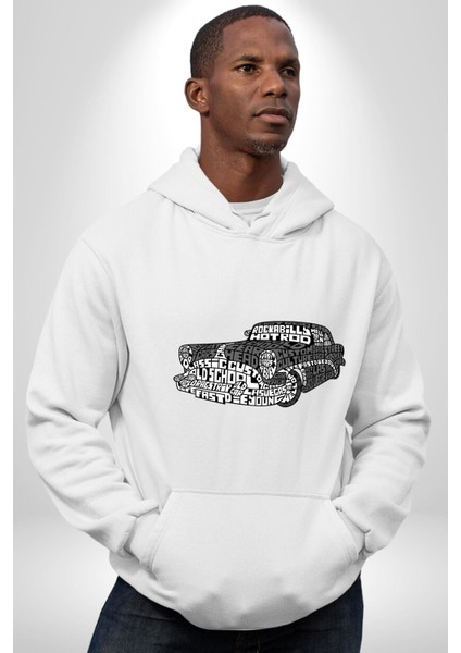 Naber Müdür Kaligram Ingiliz Taksi Kadın Erkek Baskılı Üç Iplik Beyaz Kapüşonlu Hodie Sweatshirt fiyatları