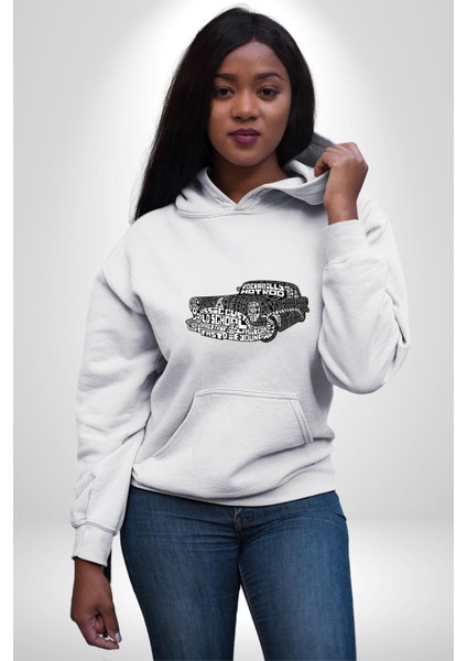 Naber Müdür Kaligram Ingiliz Taksi Kadın Erkek Baskılı Üç Iplik Beyaz Kapüşonlu Hodie Sweatshirt fırsatları