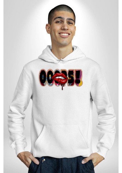 Sexy Dudak Ups Kadın Erkek Baskılı Üç Iplik Beyaz Kapüşonlu Hodie Sweatshirt fiyatları