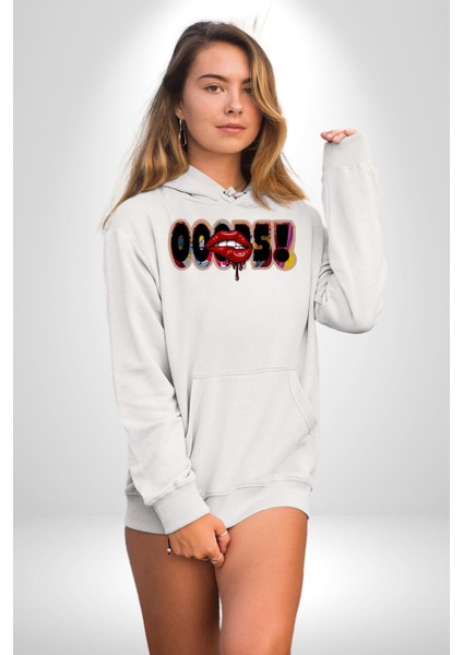 Sexy Dudak Ups Kadın Erkek Baskılı Üç Iplik Beyaz Kapüşonlu Hodie Sweatshirt modelleri