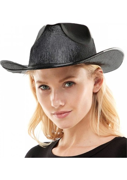 Neon Hologramlı Kovboy Model Parti Şapkası Siyah Yetişkin 39X36X14 cm - ARS7233-9007 fiyatları