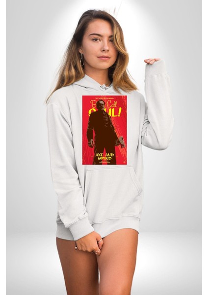 Saul U Ara Tony Dalton Kadın Erkek Baskılı Üç Iplik Beyaz Kapüşonlu Hodie Sweatshirt fiyatları