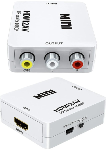 HDMI To Rca Mini Model 1920X1080 Plastik Kasa Çevirici Konvertör (4767) - ARS2279-4644
