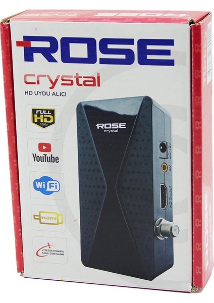 Rose Crystal Full Hd Uydu Alıcısı 1080P - HDMI - Wifi - Av - Youtube (4767) - ARS4491-2313
