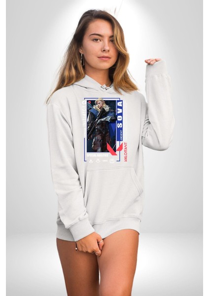 Sova Öncü Karakter Kadın Erkek Baskılı Üç Iplik Beyaz Kapüşonlu Hodie Sweatshirt modelleri