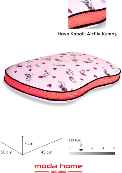 Visco Ortopedik Çocuk Yastığı Sensitive Baby Hava Kanallı yastık YEDEK KILIF HEDIYELİ(Melek) 45 x 30 x 7 cm indirimleri