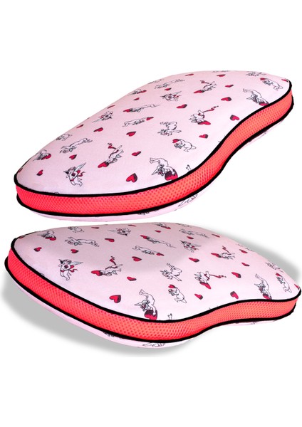 2 Adet Visco Ortopedik Çocuk Yastığı YEDEK KILIF HEDİYELİ Sensitive Baby Hava Kanallı YASTIK (Melek) 45 x 30 x 7 cm