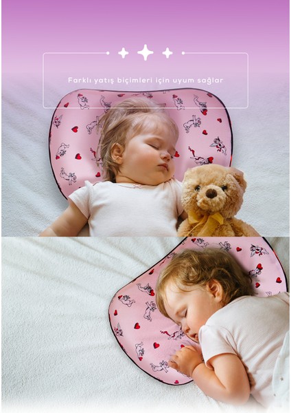 2 Adet Visco Ortopedik Çocuk Yastığı YEDEK KILIF HEDİYELİ Sensitive Baby Hava Kanallı YASTIK (Melek) 45 x 30 x 7 cm fırsatları
