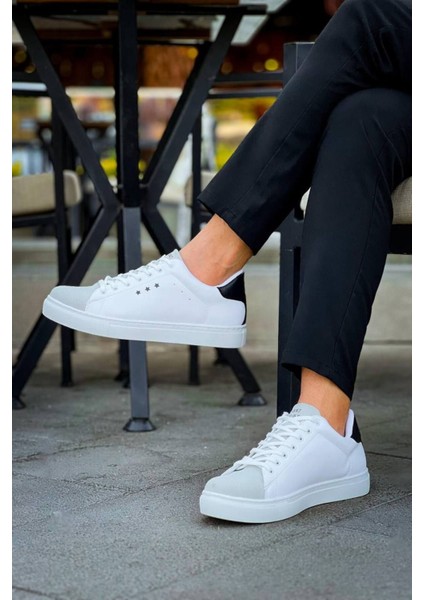 Erkek Ayakkabıkb-X7 Kuback Beyaz Siyah Yüksek Taban Bağcıklı Günlük Erkek Ayakkabı fiyatları