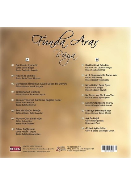 Funda Arar Rüya (Sarı Plak)