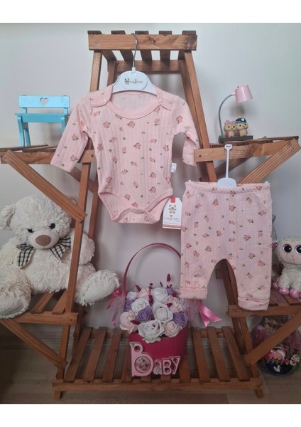 Kız Bebek Çiçek Desenli 2'li Takım fiyatları
