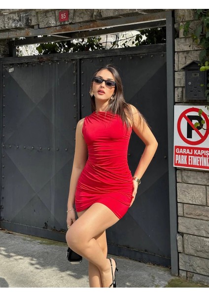 Büzgülü Mini Elbise