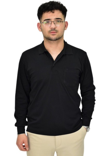 Erkek Büyük Beden Mevsimlik Polo Yaka Sweatshirt 1-6830 BGL-ST04415