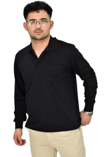 Erkek Büyük Beden Mevsimlik Polo Yaka Sweatshirt 1-6830 BGL-ST04415