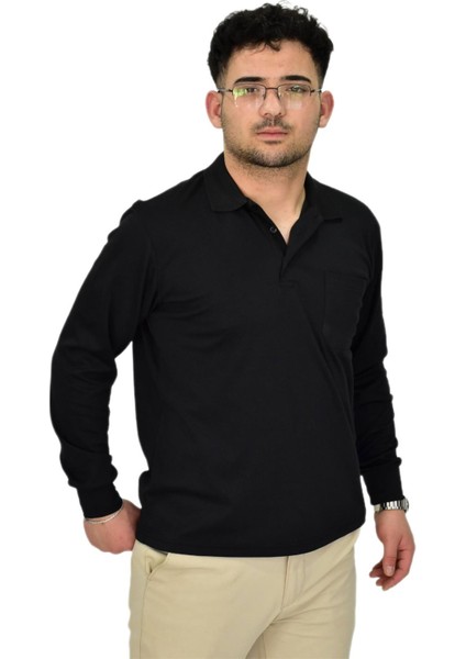 Erkek Büyük Beden Mevsimlik Polo Yaka Sweatshirt 1-6830 BGL-ST04415