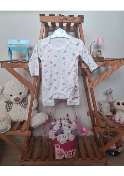 Kız Bebek Çiçek Desenli 2'li Takım