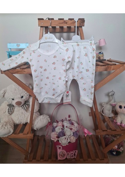 Kız Bebek Çiçek Desenli 2'li Takım fiyatları