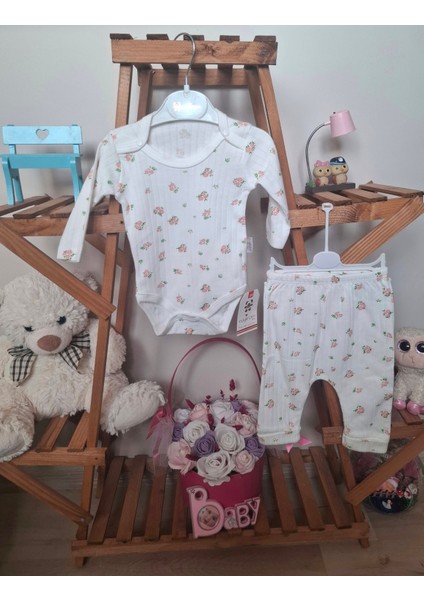 Kız Bebek Çiçek Desenli 2'li Takım modelleri