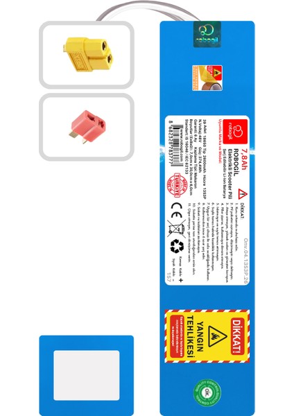 Onvo Ov-012 48v 9,6ah 13s3p Uyumlu Scooter Pil Paketi / Bataryası Onv.05.13s3p.32 Xt60 Tplug