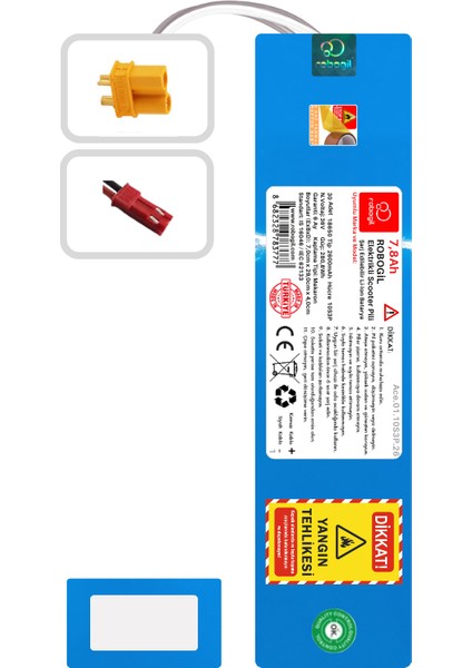 Rks S11 36v 7,8ah 10s3p Uyumlu Scooter Pil Paketi / Bataryası Rks.01.10s3p.26 Xt30 Jst