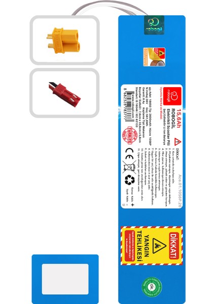 Rks S11 36v 19,2ah 10s6p Uyumlu Scooter Pil Paketi / Bataryası Rks.01.10s6p.32 Xt30 Jst