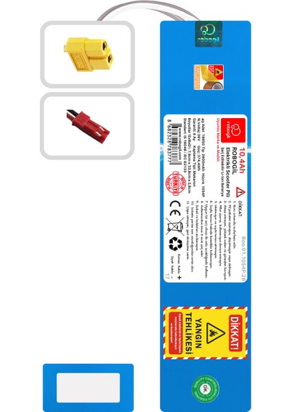 Ttec Boost Pro 36v 12,8ah 10s4p Uyumlu Scooter Pil Paketi / Bataryası Tte.01.10s4p.32 Xt60 Jst