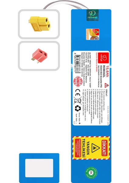 Citymate Pro 500 36v 17,4ah 10s6p Uyumlu Scooter Pil Paketi / Bataryası Cıt.03.10s6p.29 Xt60 Tplug