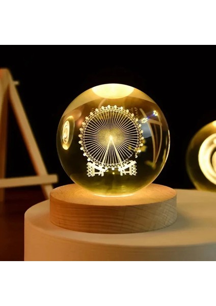 Populermarketim - Dönme Dolap Tasarımlı Işıklı Cam Küre
