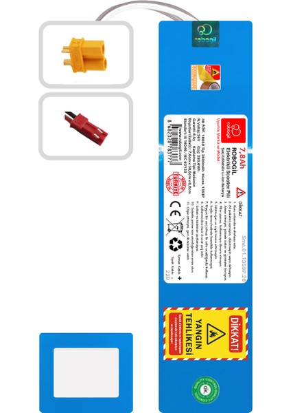 Smartmi Jetrider 36v 7,8ah 13s3p Uyumlu Scooter Pil Paketi / Bataryası Sma.01.13s3p.26 Xt30 Jst