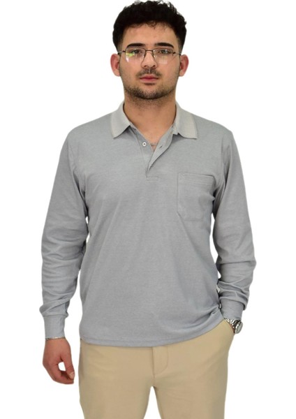 Erkek Mevsimlik Polo Yaka Sweatshirt 6830 BGL-ST04414