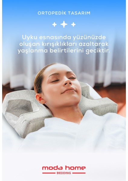 Visco Ortopedık Boyun Yastığı,cilt dostu güzellik yastığı 62*38*10 cm