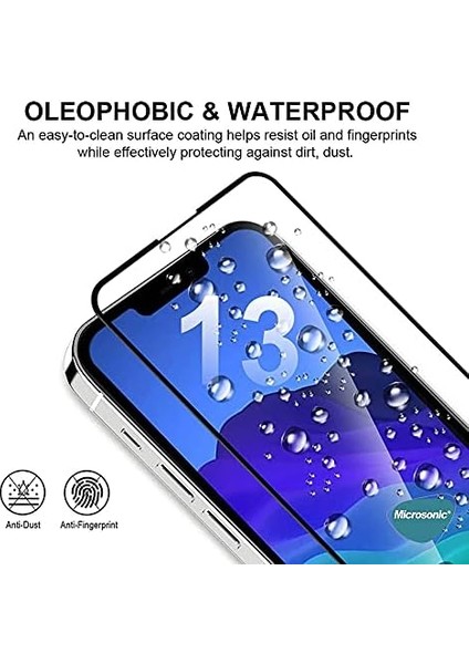 Apple iPhone 13 Tam Kaplayan Temperli Cam Ekran Koruyucu Siyah