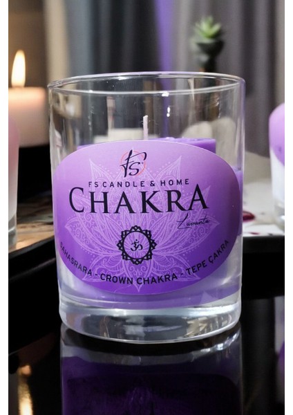 7'li Çakra - Chakra Seti Cam Bardak Kokulu Organik Soya Mumu