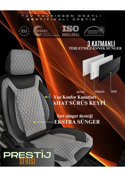 Oto Koltuk Kılıfı - Deri ve Kabartmalı Özel Kumaş Prestij Serisi fırsatları