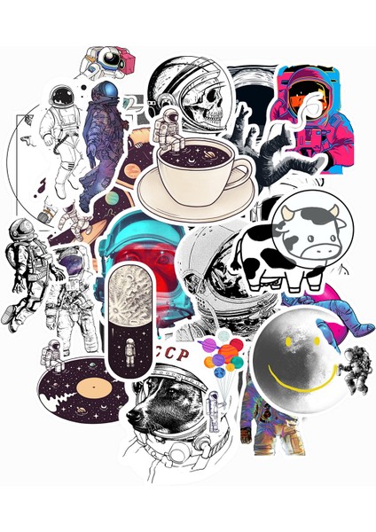 Astronot Sticker Paketi -Bullet Journal - Ajanda - Planner - Defter - Laptop Etiket Çıkartma Çok Renkli 10 x 15 Paket Boyutu 3 x 5 cm Stickerlar Paket Içeriği 25 Adet Dadi Ramba fiyatları