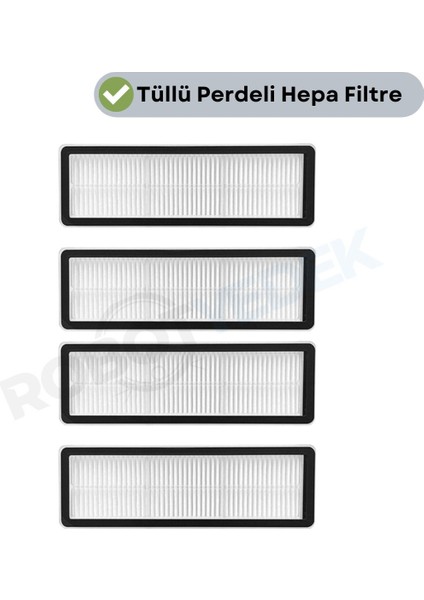 Xiaomi S10T STFCR01SZ Uyumlu Yedek Tüllü Hepa Filtre-4 Parça