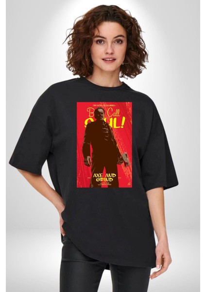 Saul U Ara Tony Dalton Kadın Erkek Ön Baskılı Siyah Pamuklu Tişört Penye Klasik fırsatları