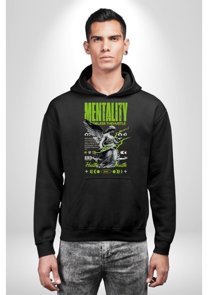 Zihniyet Yunan Kadın Kanatlı Heykel Kadın Erkek Baskılı Üç Iplik Siyah Kapüşonlu Hodie Sweatshirt indirimleri