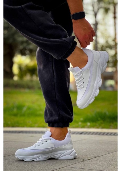 KB-707 Kuback Beyaz Cilt Yüksek Taban Bağcıklı Günlük Erkek Ayakkabı modelleri