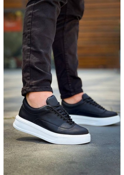 Erkek AYAKKABIKB-005 Kuback Siyah Cilt Bağcıklı Günlük Erkek Ayakkabı
