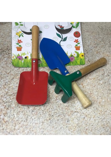 3’lü Bahçe Seti Toprak Kürek Tırmık Çiçek Saksı Toprak Işleme Seti Çocuklar Için Bahçe Kürek Tırmık Seti fiyatları