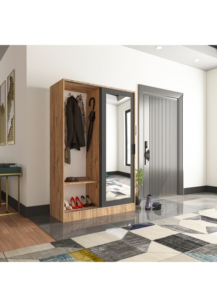 Aura Pine Portmanto Vestiyer Ayakkabılık Aynalı 2 Sürgü Kapaklı modelleri